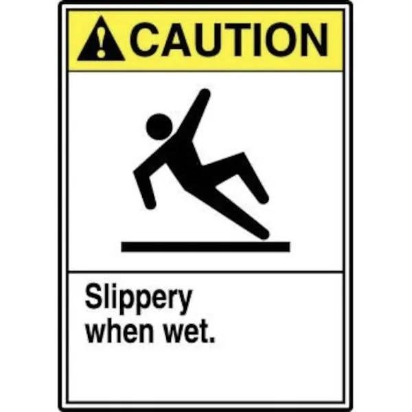 Accuform ANSI CAUTION Safety Sign SLIPPERY MSTF663XL MSTF663XL - main